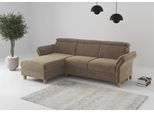 Ecksofa HOME AFFAIRE "Glendale, L-Form", hellbraun, B:253cm H:84cm T:166cm, 100% Polyester, Sofas, Ecksofa, inkl. Kopfteilverstellung, wahlweise mit Vorziehsitz und Bettkasten