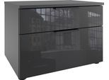 Nachtkommode WIMEX "Level36 black C by fresh to go", grau (graphit, glas grau), B:54cm H:39cm T:41cm, Holzwerkstoff, Sideboards, Nachtkommode, mit Glaselementen auf der Front, soft-close Funktion, 54cm breit