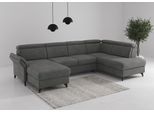Wohnlandschaft SIT & MORE "Glendale, U-Form", grau, B:321cm H:84cm T:193cm, 90% Polyester, 10% Polyamid, Sofas, Wohnlandschaft, inkl. Kopfteilverstellung,wahlweise mit Vorziehsitz und Bettkasten