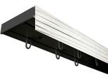 Gardinenschiene SN DECO GROUP "Vorhangschiene SH (1) mit Blende 5 cm" Gr. 13, schwarz (schwarz, eschefarben), L:580cm T:7,7cm, Kunststoff, Gardinenstangen, Gardinenschiene