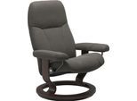 Relaxsessel STRESSLESS "Consul", grau (metal grau paloma), B:76cm H:100cm T:71cm, Leder BATICK: BATICK ist ein leicht korrigiertes, durchgefärbtes und genarbtes Möbelleder, bei dem die meisten Unebenheiten und Spuren in der Regel entfernt wurden.;Leder PALOMA: PALOMA ist ein durchgefärbtes Semianilin-Möbelleder mit natürlicher Narbung.;ROHLEDER Stoff Q2 FARON: Ein fester zuverlässiger Bouclé mit e