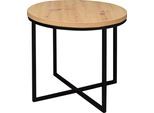 Couchtisch MÄUSBACHER "Couchtisch rund", braun (schwarz, asteiche), H:50,5cm, Tische, Couchtisch, Couchtisch rund Durchmesser 60cm, Metallgestell