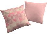 Dekokissen ADAM "Bio Bel", rosa (rosa, gemustert), B:50cm L:50cm, Baumwolle, Dekokissen_Sitzkissen_Kissenhüllen, Dekokissen, Reißverschluss, gemustert, Wendekissenhülle ohne Füllung, 1 Stück