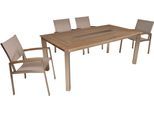 Garten-Essgruppe GARDEN PLEASURE "FLORENCE", braun, Aluminium, Sitzmöbel-Sets, Garten-Essgruppe