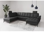 Wohnlandschaft SIT & MORE "Zora", schwarz, T:212cm, Sofas, Wohnlandschaft