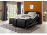 Boxspringbett HOME AFFAIRE "Messina2", schwarz, B:186cm L:240cm, Holzwerkstoff, Kunstleder, Massivholz, Komplettbetten, Boxspringbett, Liegekomfort elektrisch Verstellbar