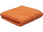 Duschtuch ROSS "Cashmere feeling", orange (dahlie), B:75cm L:140cm, Frottier, Baumwolle, Handtücher, Duschtuch, 100% Baumwolle, mit Wellen-Bordüre, große Farbauswahl