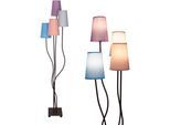 NÄVE Stehlampe "BOHO", bunt (braun, bunt), 4, Ø 34cm H: 140cm, 1 Stk., Leuchten, Inkl. Fußschalter, Stehlampe
