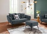 2,5-Sitzer HOME AFFAIRE "Baggio, Breite 196 cm, modern romantisches Design", blau (ocean), B:196cm H:80cm T:103cm, Sofas, 2 5-Sitzer, Zierkissen inklusive, Komfortsitzhöhe 45 cm, schwarze Metallfüße