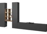 Wohnwand HOME AFFAIRE "Maruska", grau (anthrazit, anthrazit), B:350cm H:180cm T:30cm, Holzwerkstoff, Kastenmöbel-Sets, Wohnwand