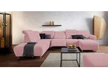 Wohnlandschaft HOME AFFAIRE "Manhattan U-Form", rosa (altrosa), B:345cm H:102cm T:247cm, Luxus Microfaser2 (90% Polyester, 10% Polyamid);Flachgewebe (100% Polyester);Luxus-Microfaser1 (100% Polyester), Sofas, Wohnlandschaft, 2 Sitze mit elektrischer Relaxfunktion, verstellbare Armlehnen