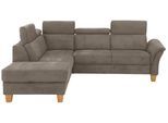 Ecksofa HOME AFFAIRE "Conville L-Form", braun (savannah), B:247cm H:84cm T:217cm, 100% Polyester, Sofas, Ecksofa, Federkern, wahlweise mit Bettfunktion und Bettkasten bzw. Stauraum