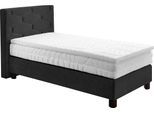 Boxspringbett, grau (charcoal), B:115cm L:210cm, Bezug: 100% Polyester, WESTFALIA SCHLAFKOMFORT, Komplettbetten, Boxspringbett, wahlweise mit Topper
