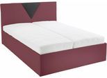 Polsterbett "Malibu", rot (rot, schwarz), B:152cm L:212cm, Bezug Bett: Kunstleder;Bonnell-Federkernmatratze: 51% Polypropylen, 39% Polyester und 10% Baumwolle;Kaltschaummatratze: 100% Polyester, Bezug abnehm- und waschbar bis 60C, WESTFALIA SCHLAFKOMFORT, Betten, Polsterbett, inkl. Bettkasten bei Ausführung mit Matratze