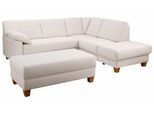Ecksofa HOME AFFAIRE "Belfort L-Form", beige (linen), B:243cm H:88cm T:91cm, Struktur fein ( 100% Polyester);Luxus-Microfaser ALTARA NUBUCK (100% Polyester);Luxus-Microfaser Vintageoptik(100% Polyester), Sofas, Ecksofa, mit Federkern, wahlweise mit Bettfunktion und Stauraum