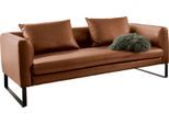 2,5-Sitzer 3C CANDY "Avola elegantes Leder Sofa mit tollem Sitzkomfort, bequem", braun (brandy), B:184cm H:85cm T:100cm, Sofas, 2 5-Sitzer, tolle Details und hochwertige Verarbeitung