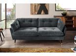 2,5-Sitzer TRENDS BY HG "Japan", grau (anthrazit), B:206cm H:84cm T:89cm, Sofas, 2 5-Sitzer, mit Fuß in Holz-Metallkombination, frei im Raum stellbar