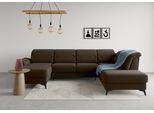 Wohnlandschaft SIT & MORE "Sinatra U-Form", braun (espresso), B:326cm H:85cm T:220cm, 90% Polyester, 10% Polyamid, Sofas, Wohnlandschaft, optional mit Kopfteilverstellung und Armteilfunktion, Metallfüße