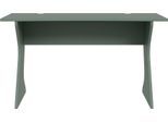 Schreibtisch FORTE "Utapau, geschwungene Tischplattenform", grün (salbei, salbei, salbei), B:140cm H:76,2cm T:65cm, Tische, Schreibtisch, mit Kabeldurchführung, verschiedene Maßausführungen