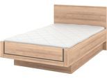 Holzbett MUSTERRING "Sorrent, Bettgestell, Bettrahmen, teilmassiv Eiche", braun (weiß, neutral), B:120cm L:200cm, Betten, Holzbett, Eiche teilmassiv, Liegehöhenverstellung, in schwebender Optik