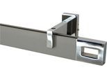 Gardinenstange GARESA "FLAT", silber (vernickelt, chromfarben), L:120cm, Aluminium, Gardinenstangen, Gardinenstange, Rechteckprofil, Wandmontage, perfekter Lauf, modern, verlängerbar