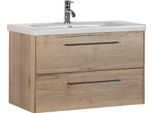 Waschtisch SAPHIR "3400", beige (eiche struktur, eiche struktur, eiche struktur nachbildung), B:80cm H:52cm T:43,8cm, Waschtische, Waschtisch, Breite 80 cm