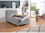 Boxspringbett HOME AFFAIRE, grau, B:138cm L:209cm, Komplettbetten, Boxspringbett, inklusive Komfortschaum-Topper