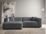 Ecksofa HOME AFFAIRE "BAKELS, L-Form in Cord oder Boucle-Stoff, moderne Couch", grau (anthrazit), B:267cm H:66cm T:163cm, Sofas, Ecksofa, wahlweise Recamiere rechts/links, bequemer Sitzkomfort