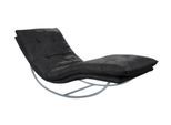 Relaxliege W.SCHILLIG "daily dreams", grau (anthrazit s37), B:75cm H:85cm T:169cm, Stoff S37 (100% Polyester), Sofas, Relaxliege, in Waffelkissen-Optik, Schaukelgestell silber matt, in 2 Breiten