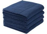 Handtücher SCHIESSER "Turin aus 100% Baumwolle in dezenter Reiskornoptik", blau (dunkelblau), B:50cm L:100cm, Frottier, Obermaterial: 100% Baumwolle, Handtücher, Handtücher, MADE IN GREEN by OEKO-TEX