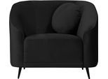 Sessel HOME AFFAIRE "Ashly", schwarz, B:100cm H:81cm T:80cm, 100% Polyester, Sessel, Sessel, in 3 Bezugsvarianten, Bouclé, Samtoptik und Struktur weich.