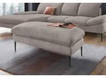 Hocker W.SCHILLIG "enjoy&MORE", grau (stone r66), B:106cm H:45cm T:71cm, Chenille-Flachgewebe R66 (85% Polyester, 15% Nylon);Longlife Xtra-Leder Z59: Glattleder mit modischer Prägung. Hautstärke 0, 9 - 1, 1 mm;Stoff S37 (100% Polyester), Hocker, Hocker, Füße schwarz pulverbeschichtet, Breite 106 cm
