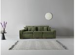 3-Sitzer HOME AFFAIRE "Skara", grün, B:310cm H:86cm T:100cm, 100% Polyester, Sofas, 3-Sitzer, Lounge-Sofa mit Federkernpolsterung, in vielen Bezugsvarianten