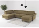 Wohnlandschaft SIT & MORE "Glendale, U-Form", braun (olive), B:321cm H:84cm T:193cm, 100% Polyester, Sofas, Wohnlandschaft, inkl. Kopfteilverstellung,wahlweise mit Vorziehsitz und Bettkasten
