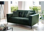 2-Sitzer OTTO HOME "Barcelona", grün (dunkelgrün), B:166cm H:86cm T:89cm, Sofas, 2-Sitzer, mit Metallfuß, frei im Raum stellbar