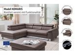 Ecksofa COTTA "Komaris L-Form, B: 249 cm", schwarz, B:249cm H:72cm T:100cm, Microfaser PRIMABELLE (100% Polyester);Kunstleder SOFTLUX;Feinstruktur (100% Polyester);Kunstleder SOFTLUX/Struktur (100% Polyester);NaturLEDER, Sofas, Ecksofa, mit Kopfteilverstellung, optional Bettfunktion, Bettkasten & Licht