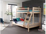 Etagenbett VIPACK "Martin, 2 Liegeflächen 140 u. 90/200, Kiefer massiv, Made in Europe", beige (kiefer massiv natur), B:156cm H:167cm L:208cm, Etagenbetten, Etagenbett, inkl. Rolllattenroste, oben mit Absturzschutz, Farben weiß und natur