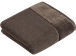 Handtuch VOSSEN "Pure", braun (toffee), B:60cm L:110cm, Webfrottier, Obermaterial: 100% Baumwolle, Handtücher, Handtuch, Baumwolle & VEGAN, mit eleganter Veloursbordüre