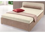 Polsterbett MAINTAL, beige (beige, braun), B:147cm L:211cm, Betten, Polsterbett, wahlweise mit Bettkasten