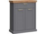 Schuhschrank OTTO HOME "Tara", grau (graphit matt, pacific walnut), B:86cm H:102cm T:38cm, Holzwerkstoff, MDF, Schränke, Schuhschrank, hochwertig UV lackiert, Soft-Close-Funktion