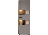 Vitrine INNOSTYLE "FUN PLUS II", blau (basalt), B:65cm H:205cm T:37cm, FSC-zertifizierter Holzwerkstoff, Schränke, Vitrine, Glastür, 7 Fächer, Softclose, ABS Kantenschutz
