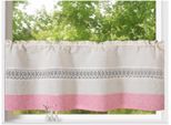 Scheibengardine WECKBRODT "Alicia" Gr. 1, rosa, B:120cm H:45cm, Polyester, Gardinen, Scheibengardine, Stabtunnel, blickdicht, Bordüre, Kante, Gardine, HxB 45x120cm, Store