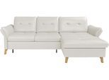 Ecksofa SIT & MORE "Göteborg", weiß (reinweiß), B:268cm H:90cm T:176cm, Sofas, Ecksofa, Sitztiefenverstellung und Federkern, wahlweise mit Bettfunktion