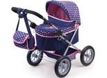 Puppenwagen BAYER "Trendy, dunkelblau", blau (dunkelblau), Puppenwagen, KinderB:39cm H:68cm T:68cm, Kunststoff, Metall, Stoff, Puppenwagen, mit Wickeltasche, B:39cm H:68cm T:68cm