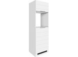 Backofen/Kühlumbauschrank KOCHSTATION "KS-Luhe", weiß (weiß matt, weiß), B:60cm H:200cm T:60cm, MDF, Schränke, Backofen/Kühlumbauschrank, 60 cm breit, hochwertige MDF-Fronten mit waagerechter Lisene