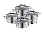 Topf-Set SILIT "Extra Cook Mini, Kochgeschirr-Set Induktion mit Glasdeckeln, stapelbar", grau (edelstahl), Töpfe, Topf-Set, SiliTherm Universalboden, breiter Schüttrand, spülmaschinengeeignet