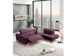 Ecksofa EGOITALIANO "Martine, Multifunktionssofa mit Komfortfunktionen, edel und bequem", lila (plum), B:272cm H:96cm T:203cm, Sofas, Ecksofa, mit Ottomane, elektrischer Relaxfunktion und Kopfteilverstellung