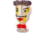Tischvase CASABLANCA BY GILDE "Glasart Designvase "Alfredo" aus Glas", weiß (transparent, weiß), B:18cm H:29cm T:18cm, Glas, Vasen, Tischvase, durchgefärbt, handgearbeitet und mundgeblasen