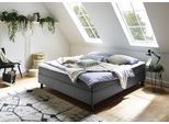 Boxbett "Happy", grau (anthrazit), B:160cm L:200cm, Bettgestell und seitliche Einfassung der Matratzen: Strukturstoff, 100% Polyester;Spiegelfläche der Matratze: 100% Polyester;Topper: 100% Polyurethan, Bezug (100% Polyester);Bezug Kopfkissen und Steppdecke: Microfaser (100% Polyester), waschbar bis 95C;Füllung Kopfkissen und Steppdecke: silikonisierte Hohlfaser (100% Polyester), anti-alergisch, A
