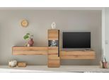Wohnwand HOME AFFAIRE "City/Giron, moderne Anbauwand, Komplettset in vielen Farben verfügbar", braun (eiche evoke), B:350cm H:155cm T:40cm, Holzwerkstoff, Kastenmöbel-Sets, Wohnwand, enthält eine Vitrine & zwei Hängeschränke